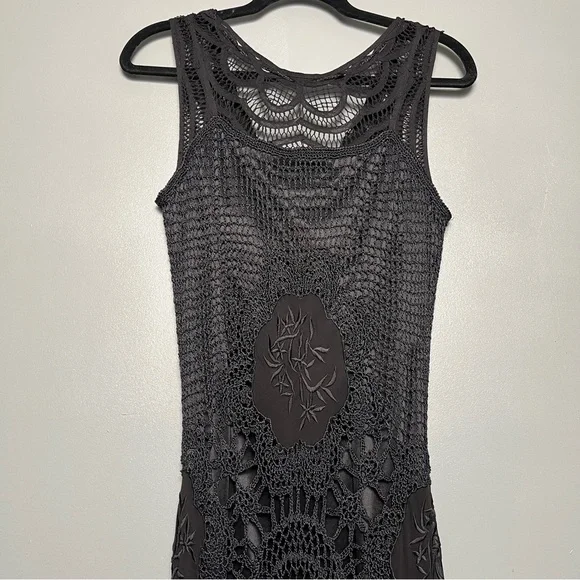 Vintage Sue Wong Black Lace Crochet Midi Dress Women's Size 4 Y2K Fairy  Boho - joarbit.com